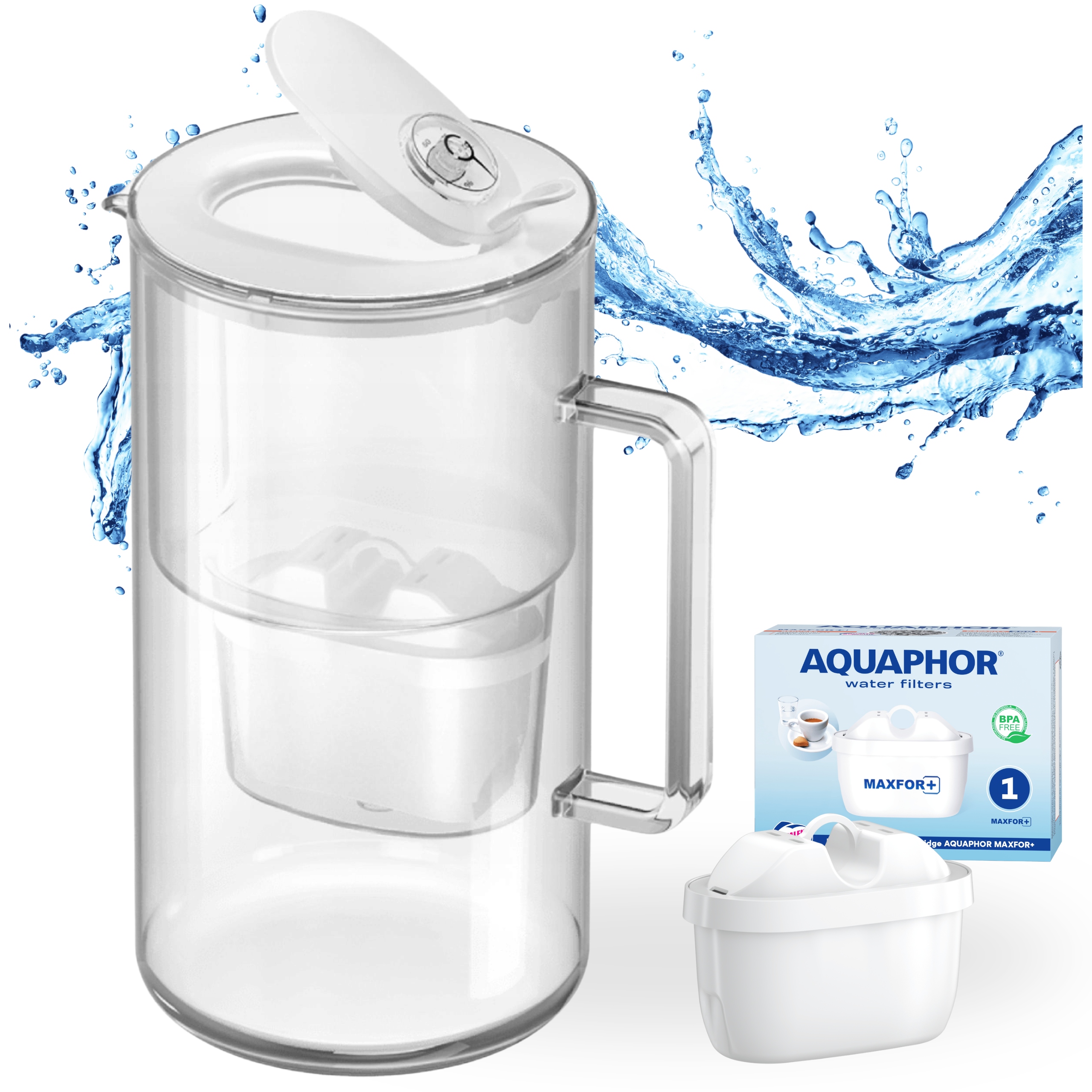 Skleněná filtrační konvice na vodu Aquaphor Glass 2,5L s filtrem Maxfor