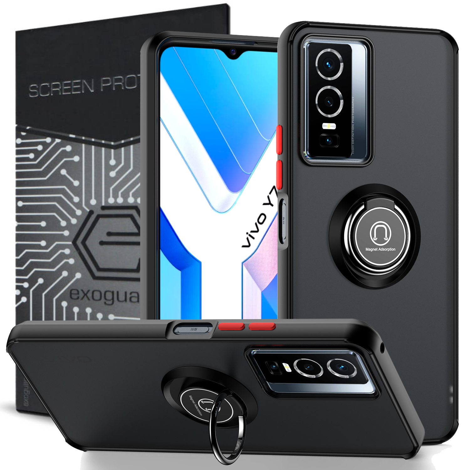 

Etui Pancerne Obudowa Case Szkło do Vivo Y76 5G