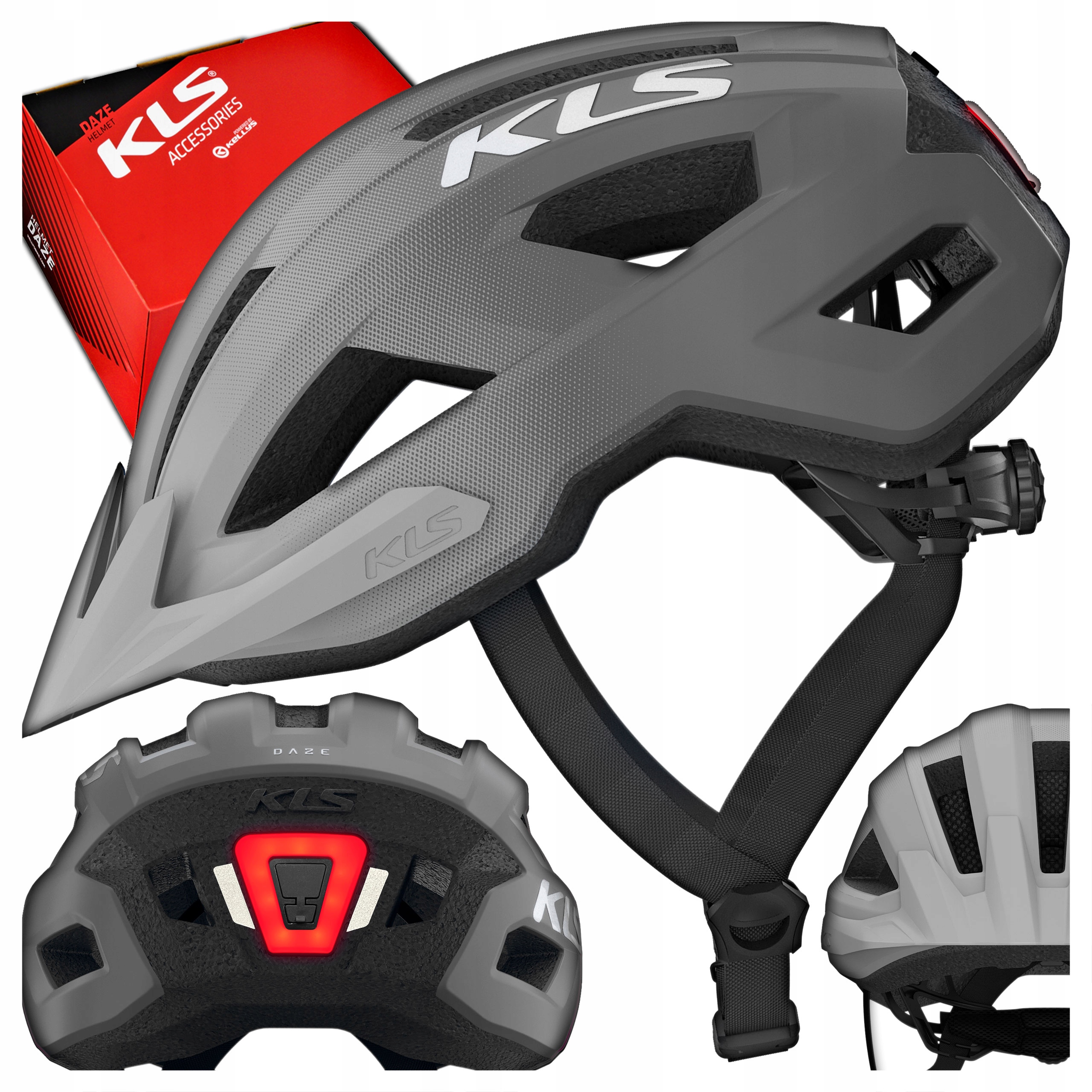 Cyklistická Přilba Kellys Daze Lumio Se Zadním Světlem Grey Šedá L/XL 58-61 cm