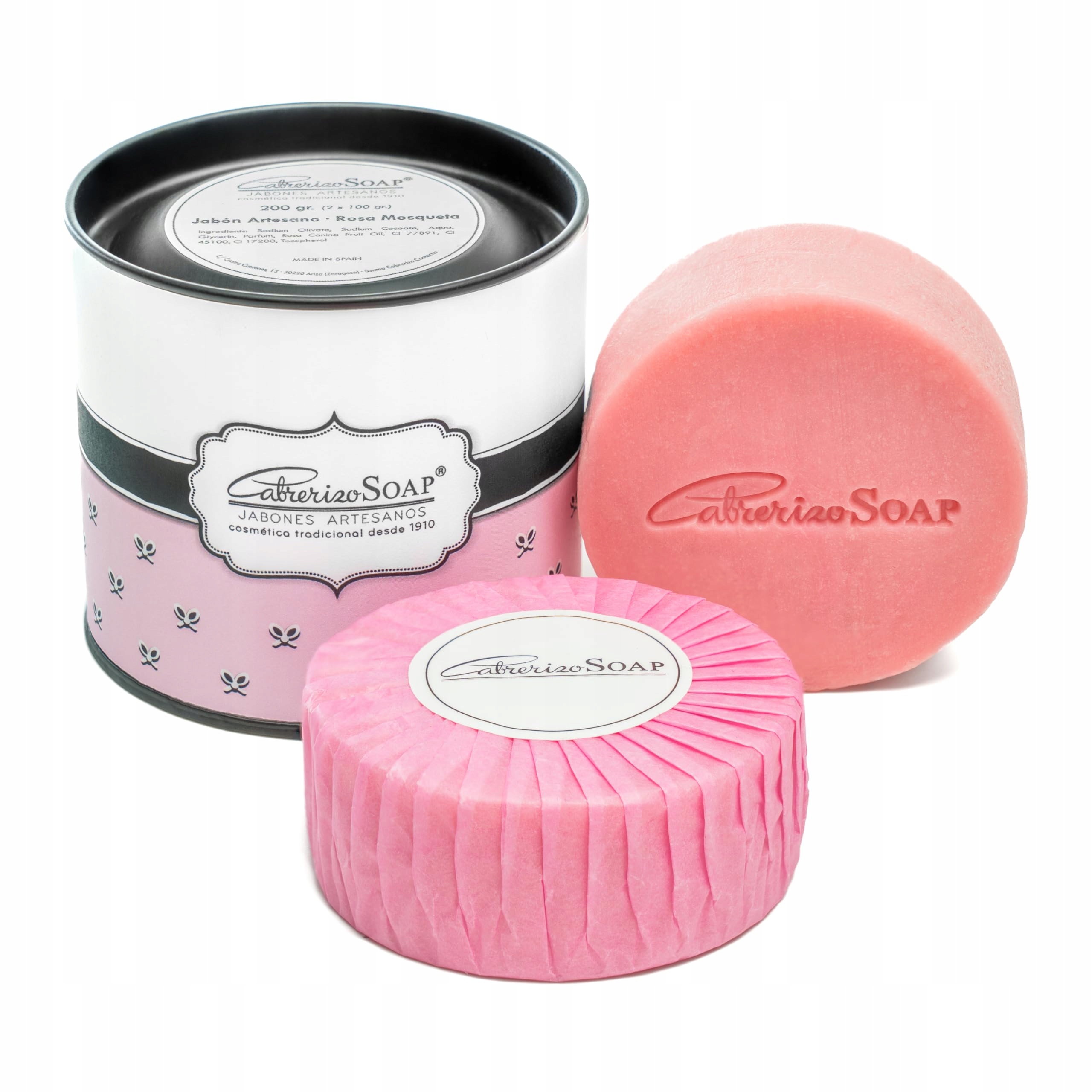 Cabrerizo Přírodní mýdlo Ruční Výroba s olejem z divoké růže 2x100 g