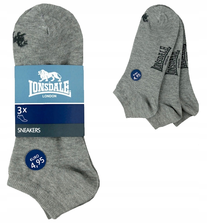 

Lonsdale Skarpetki Stopki 3-PAK Szare 39/42