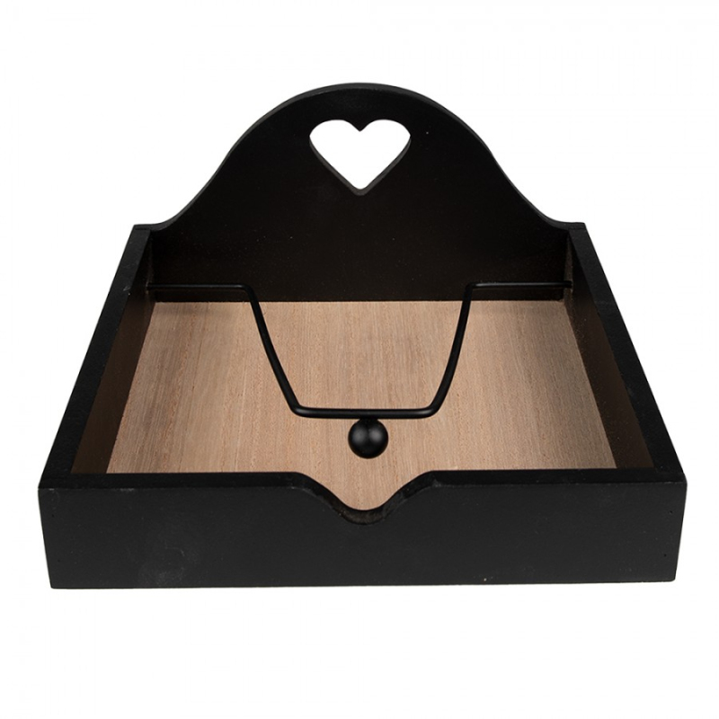 Držák na ubrousky černý, hnědý 21*21*11 cm 21x21x11 cm