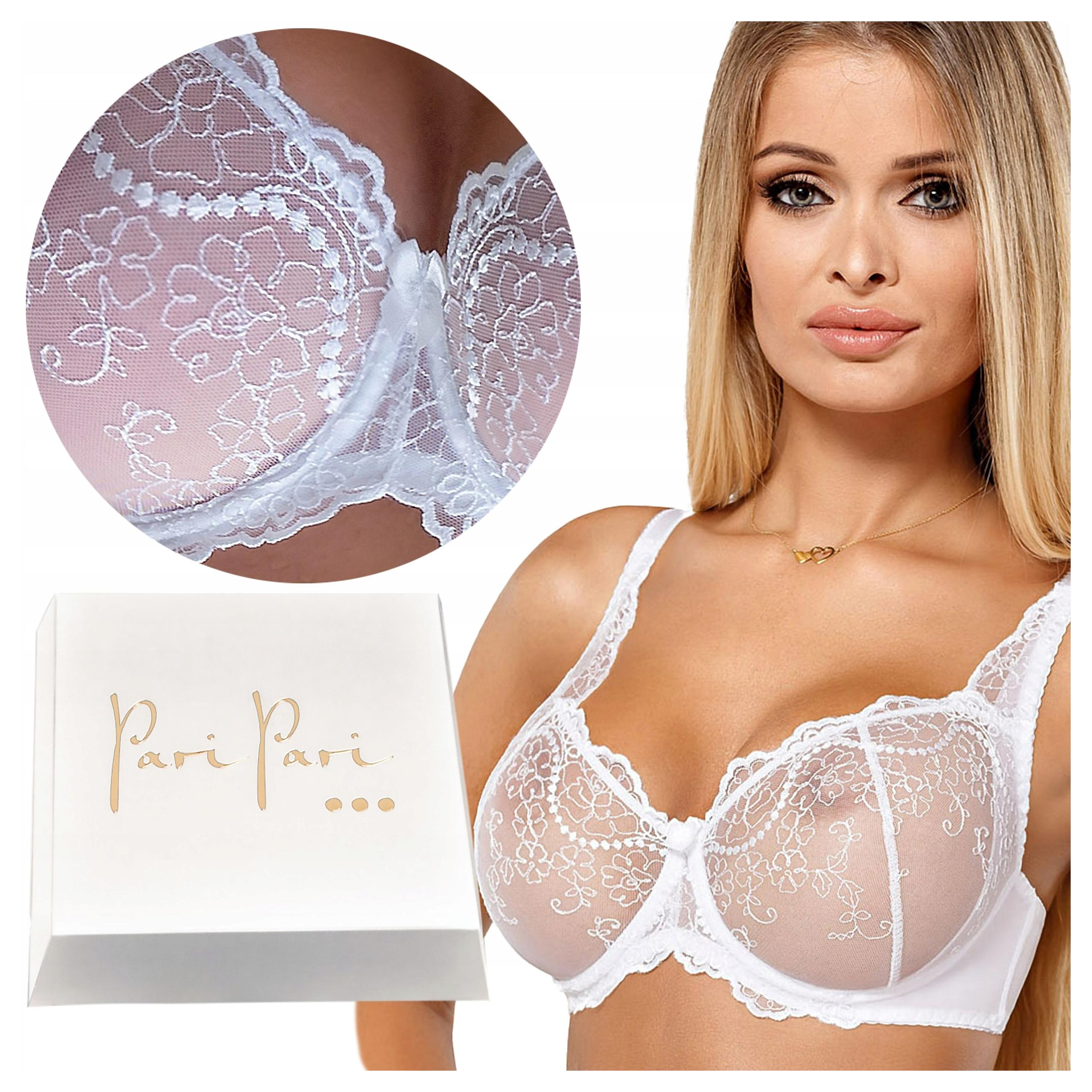 Měkká krajková podprsenka Soft s výšivkou a kosticemi, bílá, 70D