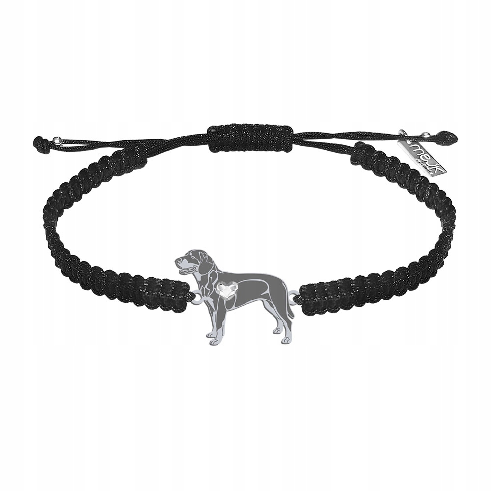 Stříbrný náramek se psem Slovenský Kopov 925 Makramé Šperky Gravírování