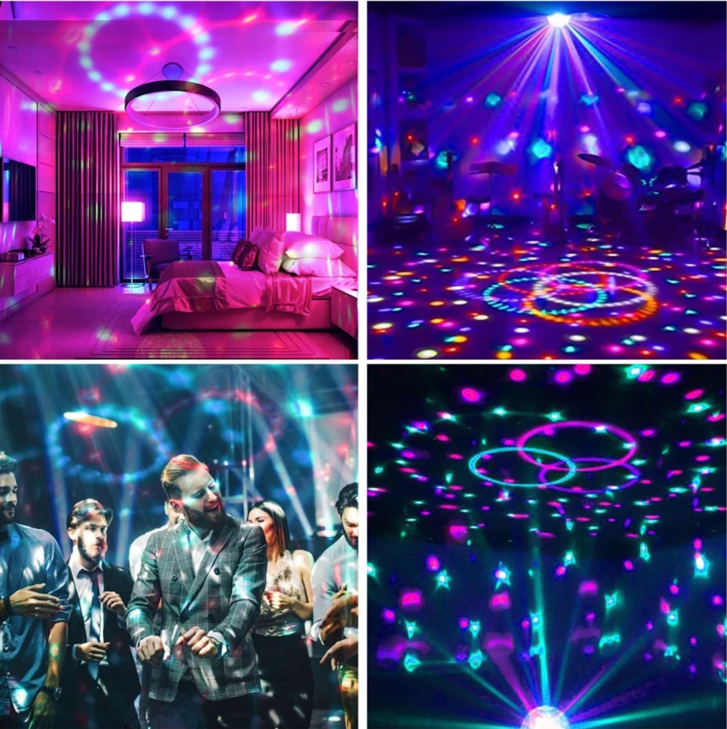 KULA DISCO PROJEKTOR DYSKOTEKOWY REFLEKTOR LED RGB Średnica 90 mm