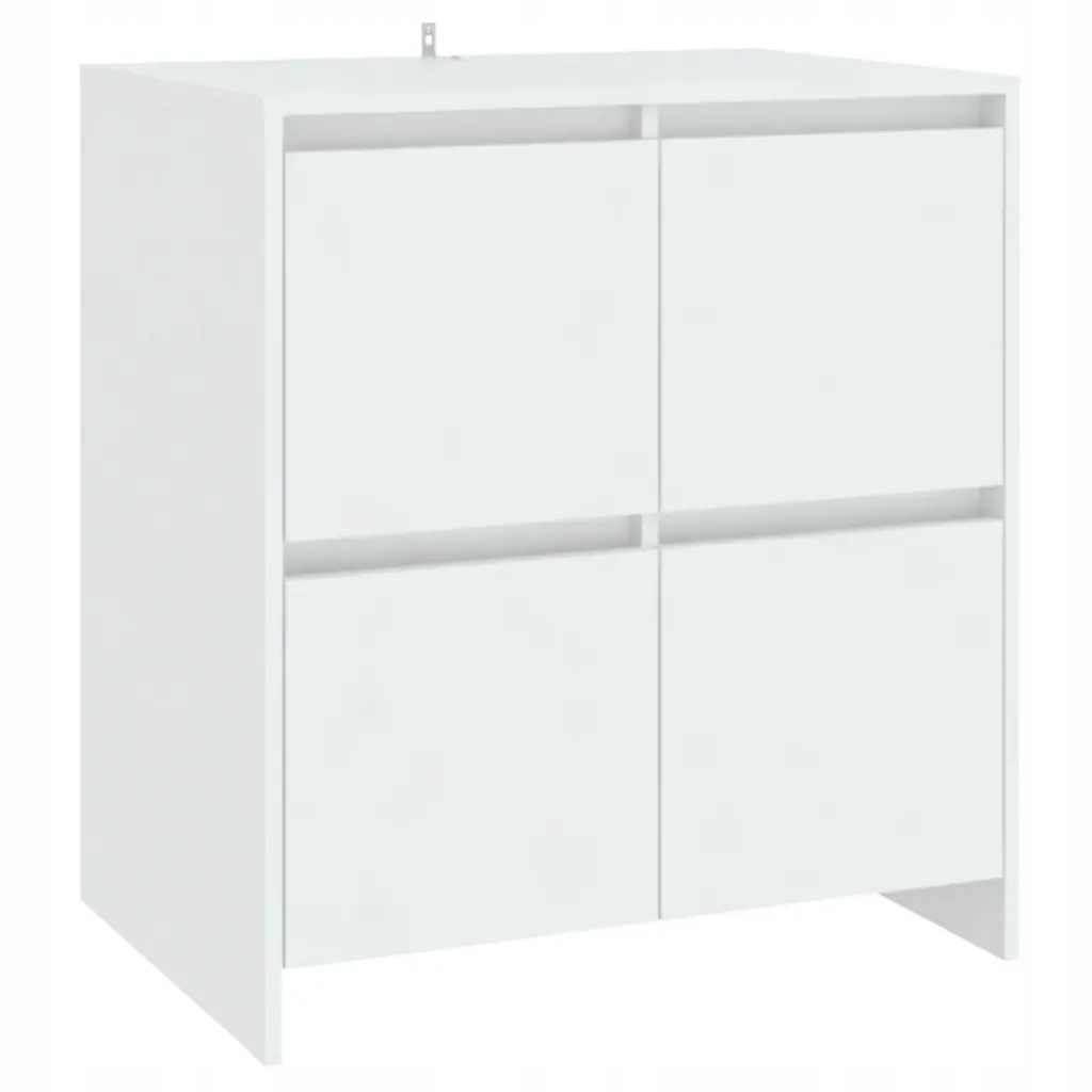 Minimalistická boční skříňka se 4 dveřmi, bílá, 70x41x75 cm