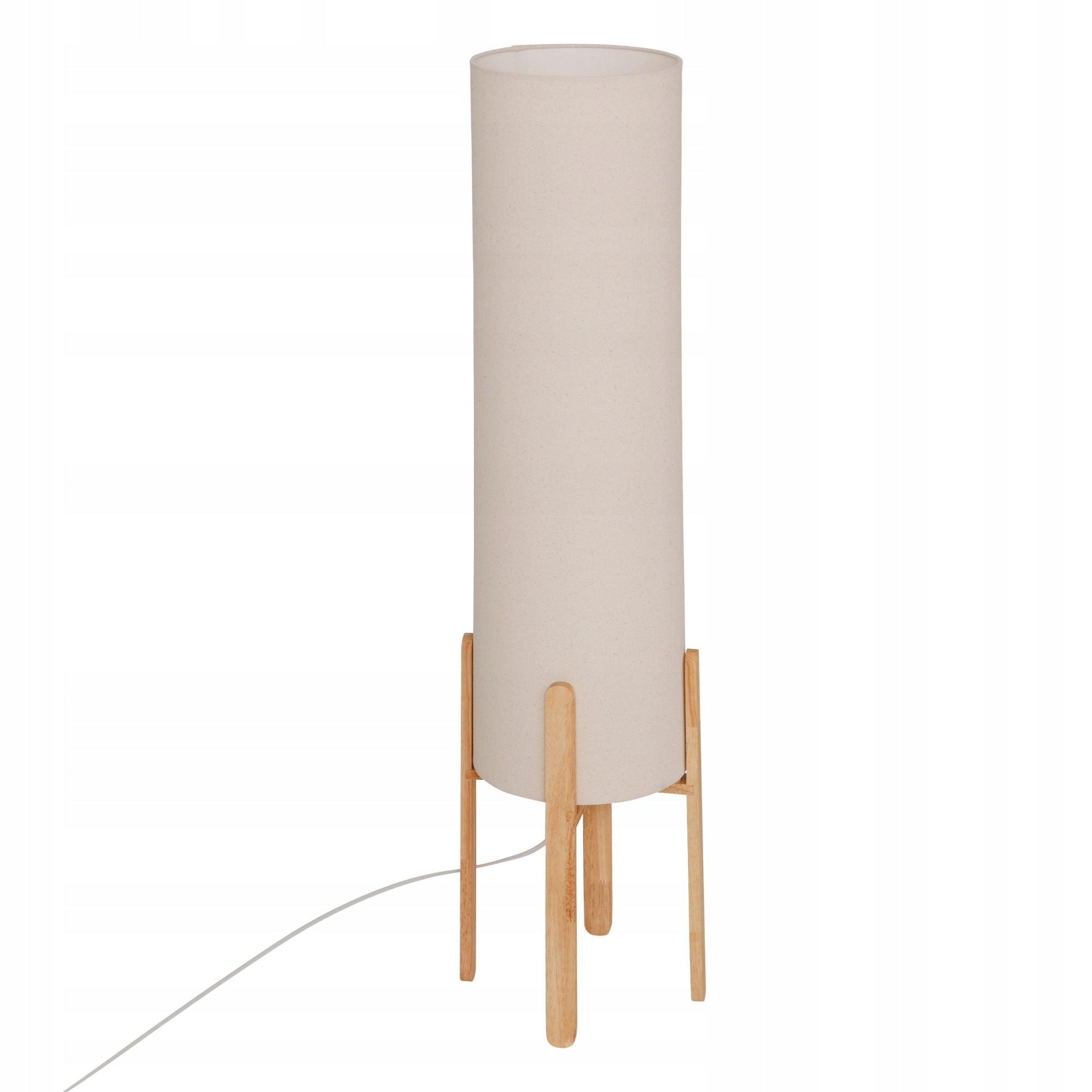 Stojacia lampa textilné tienidlo Rafa drevené nohy, Ø 24 x 107 cm