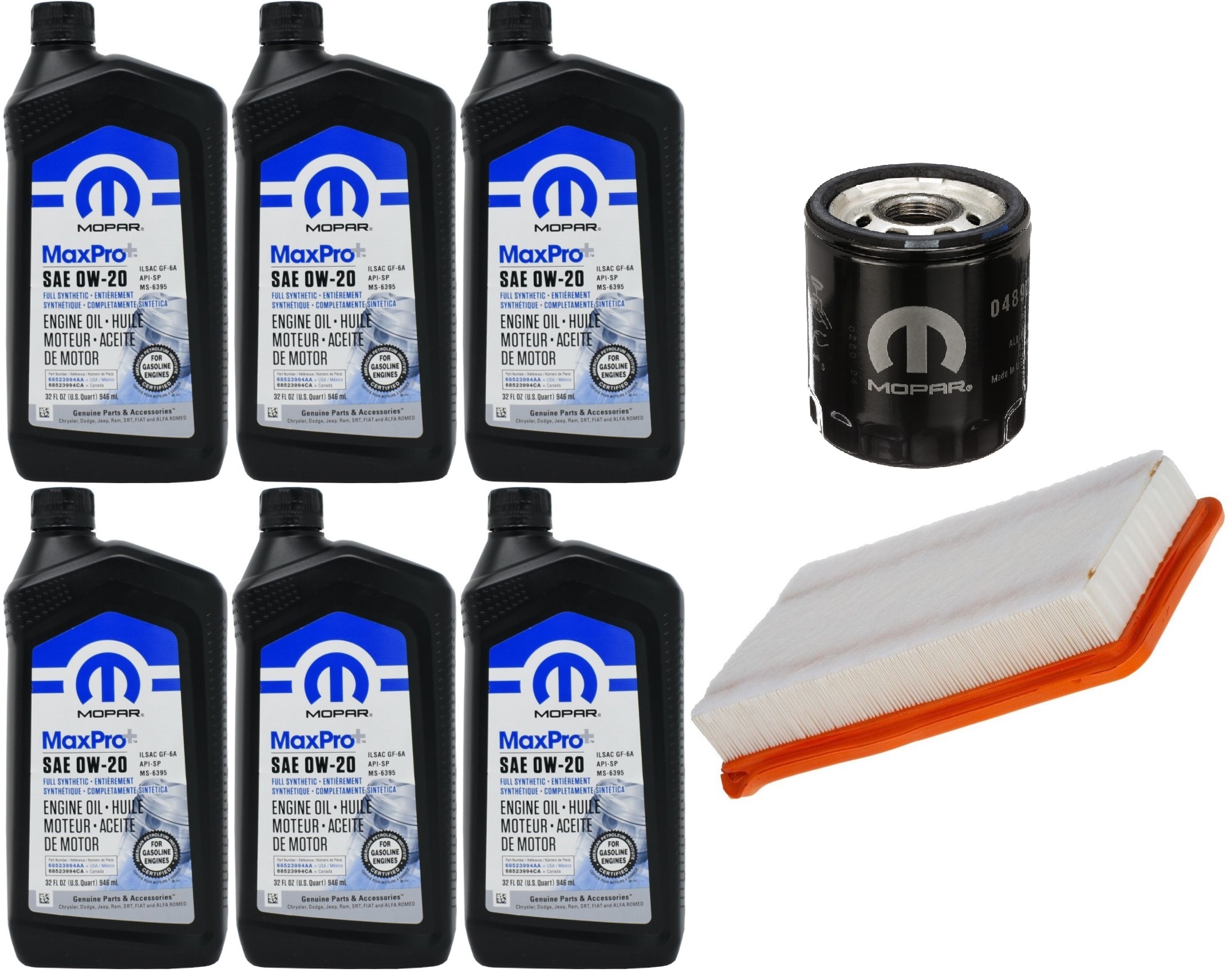 MOPAR 0W20 5,7L + FILTRY CHRYSLER 200 2,4 15-2017