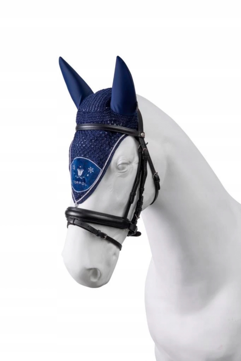 Nauszniki Torpol Diamond nauszniki długie dla konia Ciemnoniebieskie Full