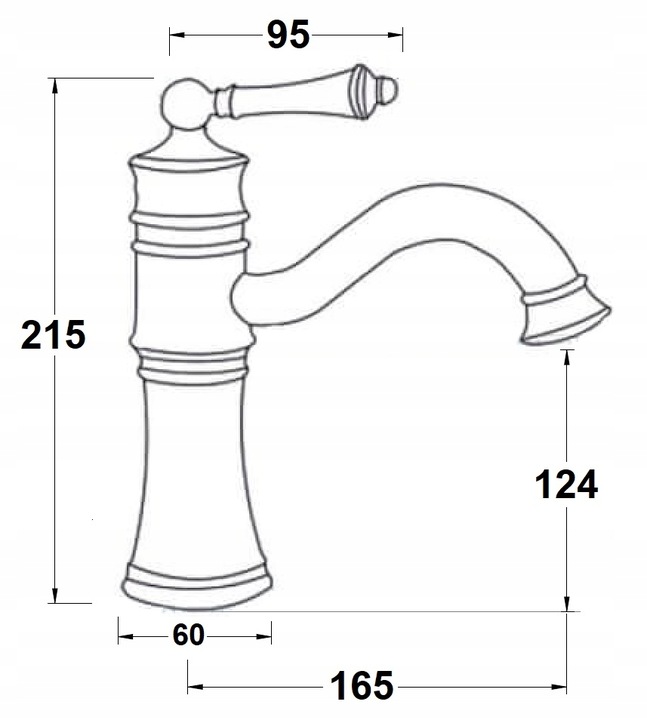 WŁOSKA umywalka ścienna wisząca 60+ bateria czarna Kolor biały