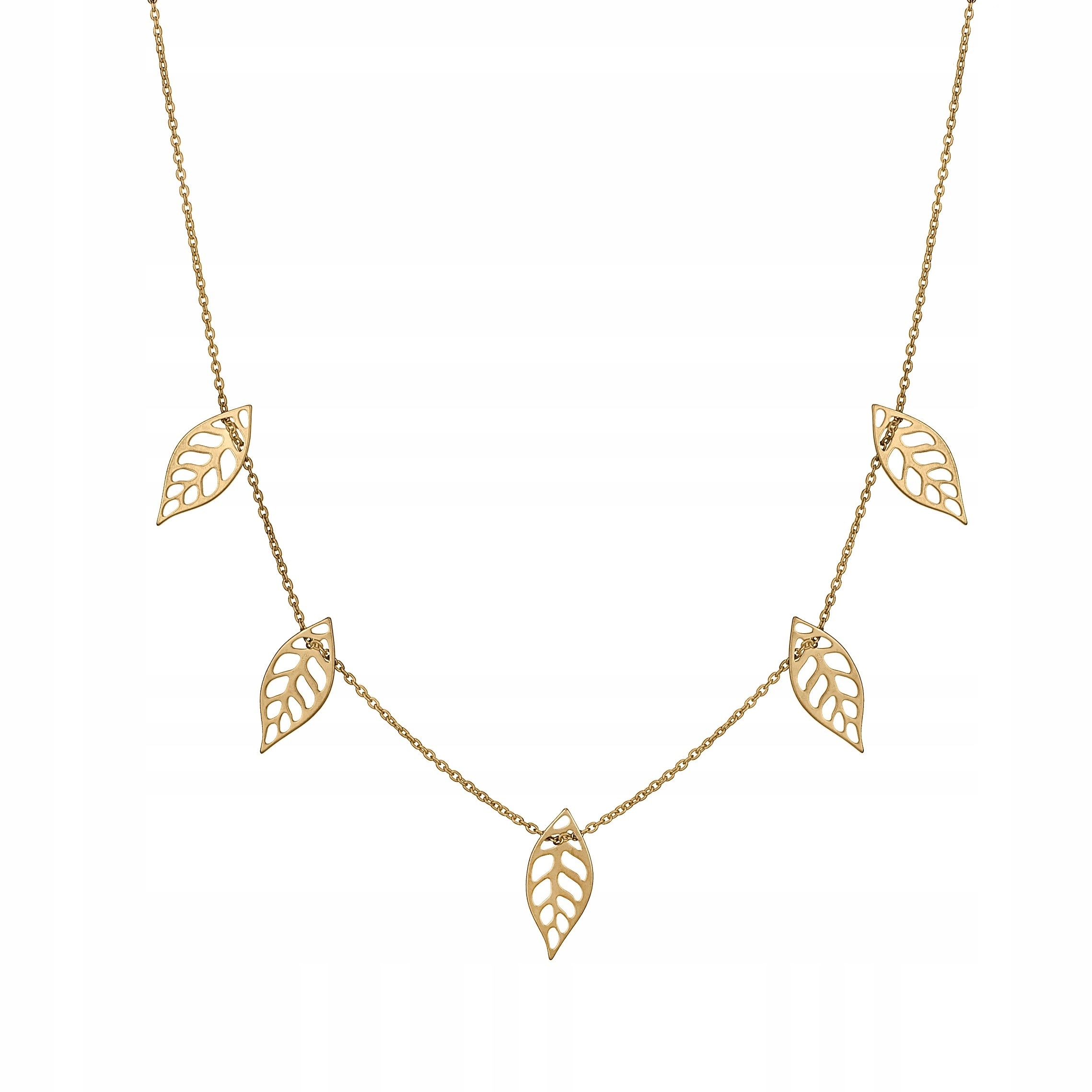Stříbrný pozlacený náhrdelník 925 s motivem listů