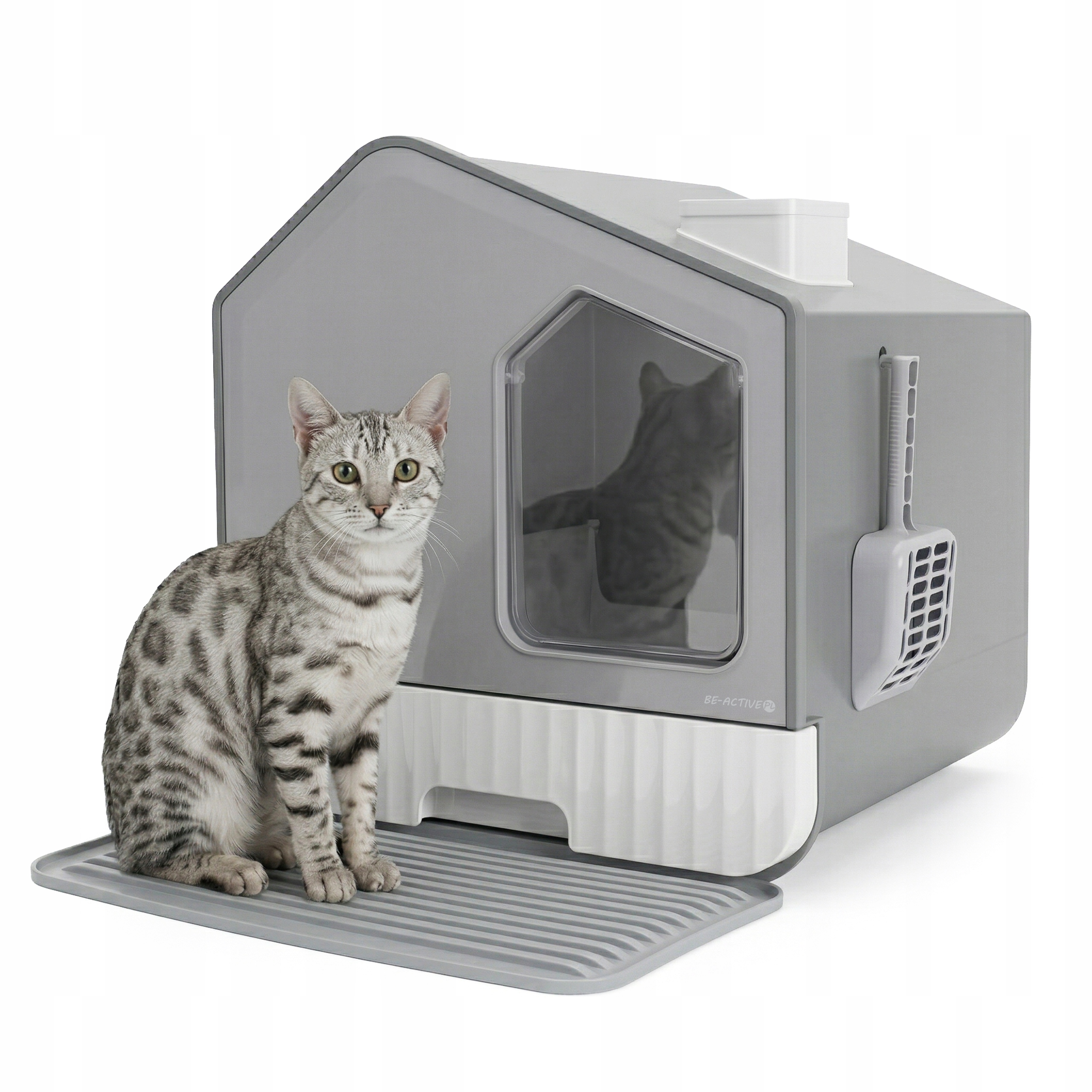 Kuweta Dla Kota Duża Na Żwirek Zamknięta Kryta Łopatka Wycieraczka Domek