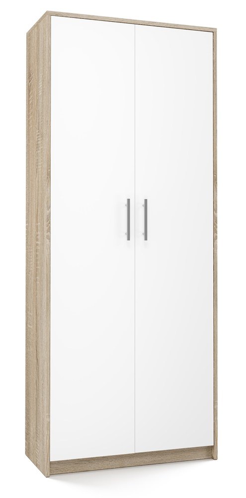 Regał Biblioteczka do gabinetu 2D Dąb Sonoma Biały Mat 74x35x180 cm