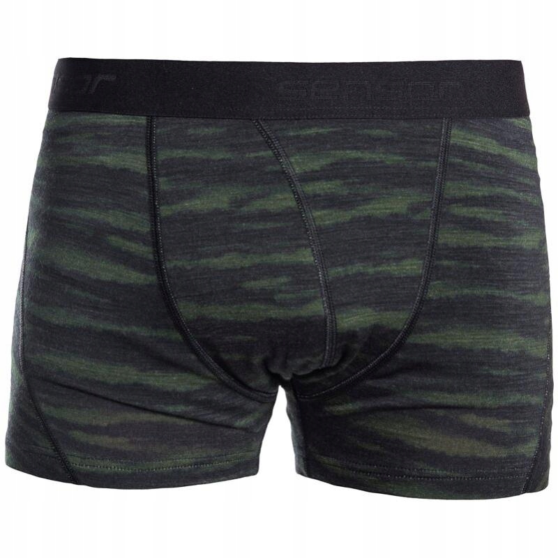 Sensor Trenky Merino Impress pánské černá vzor batik M