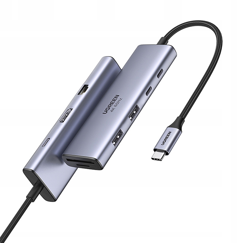 Usb-c hub Ugreen CM498, 3x Usb, Hdmi, Vga, RJ45, Sd/tf, Pd 100W