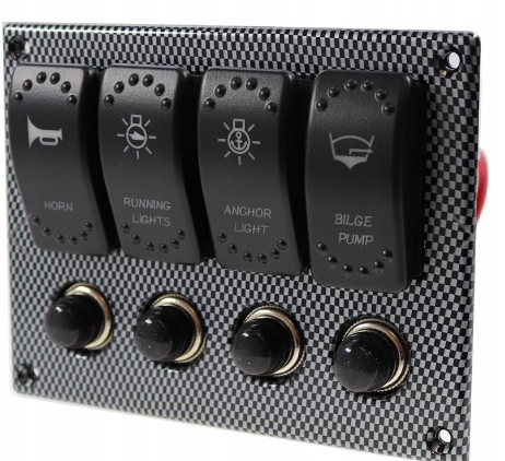Panel Elektryczny Wodoszczelny 12/24V 4 Włączników