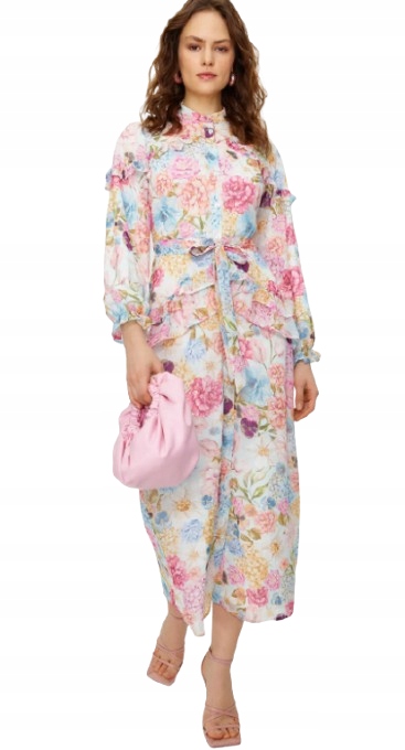 Trendyol Šaty MIDI S Květinovým Potiskem A Volánky 40 5_A