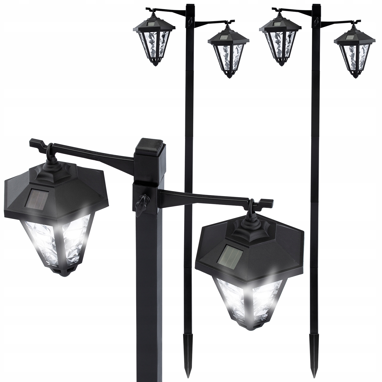 

2xLATARNIA Solarna lampa ogrodowa Led 137CM Wysoka