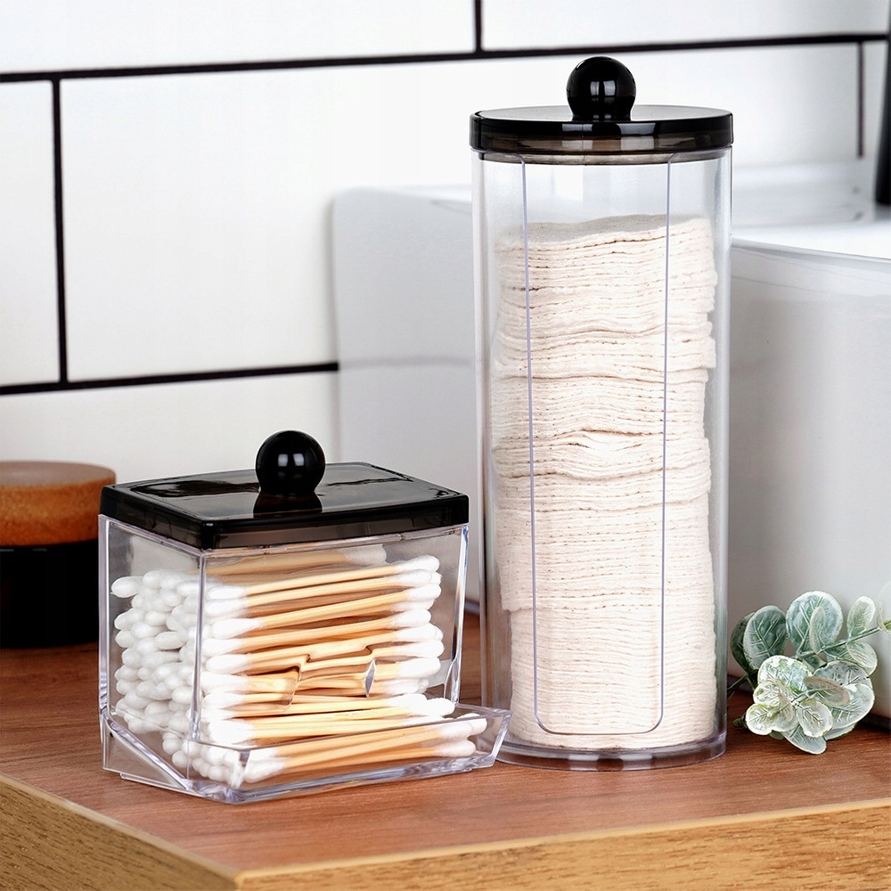 2x Pojemnik ŁAZIENKOWY organizer patyczki płatki kosmetyczne higieniczne Rodzaj pojemnik