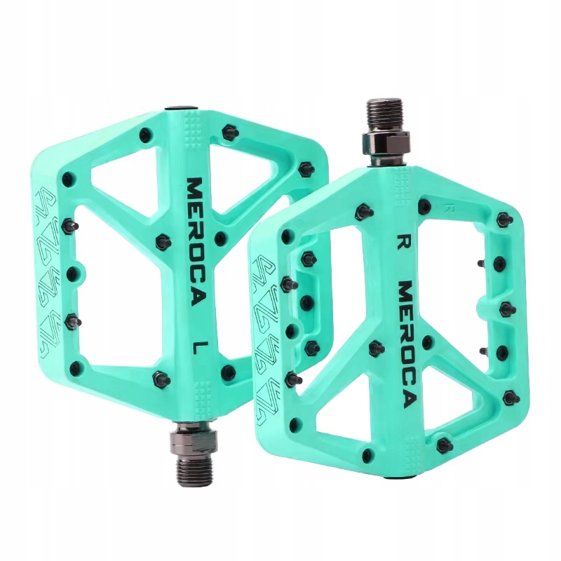 Pedały platformowe rowerowe Meroca duże platformy Mtb Bmx błękitne