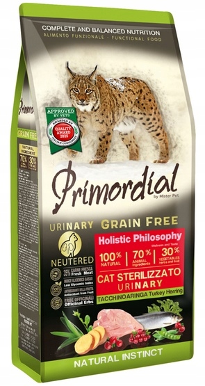 Primordial Cat Grain Free Urinary Krůta a Sleď 6kg