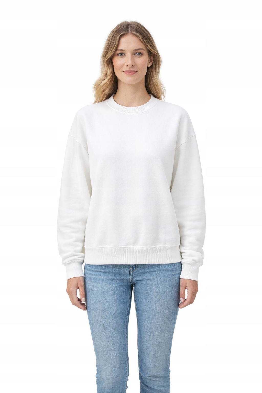 Bílá Bavlněná Mikina S Volnými Rukávy S/m 1I3A