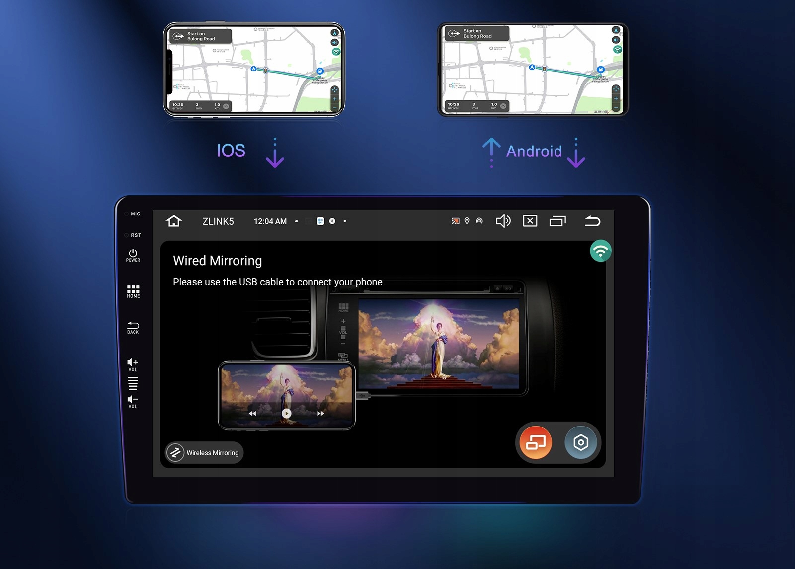 RADIO SAMOCHODOWE 2 DIN ANDROID AUTO CARPLAY RDS WIFI GPS 8GB QLED 4G SIM Moc wzmacniacza 50 W