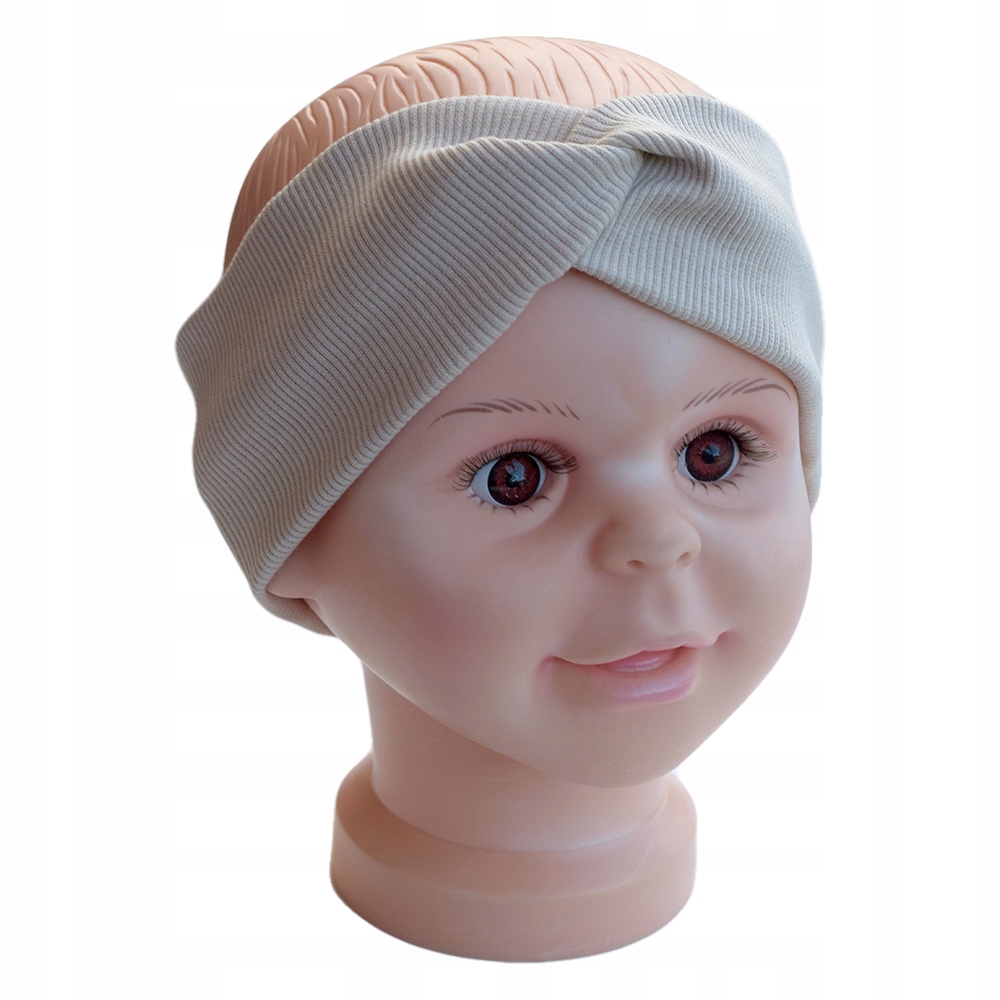 TURBAN opaska (prążek) JASNY BEŻ roz.48-58