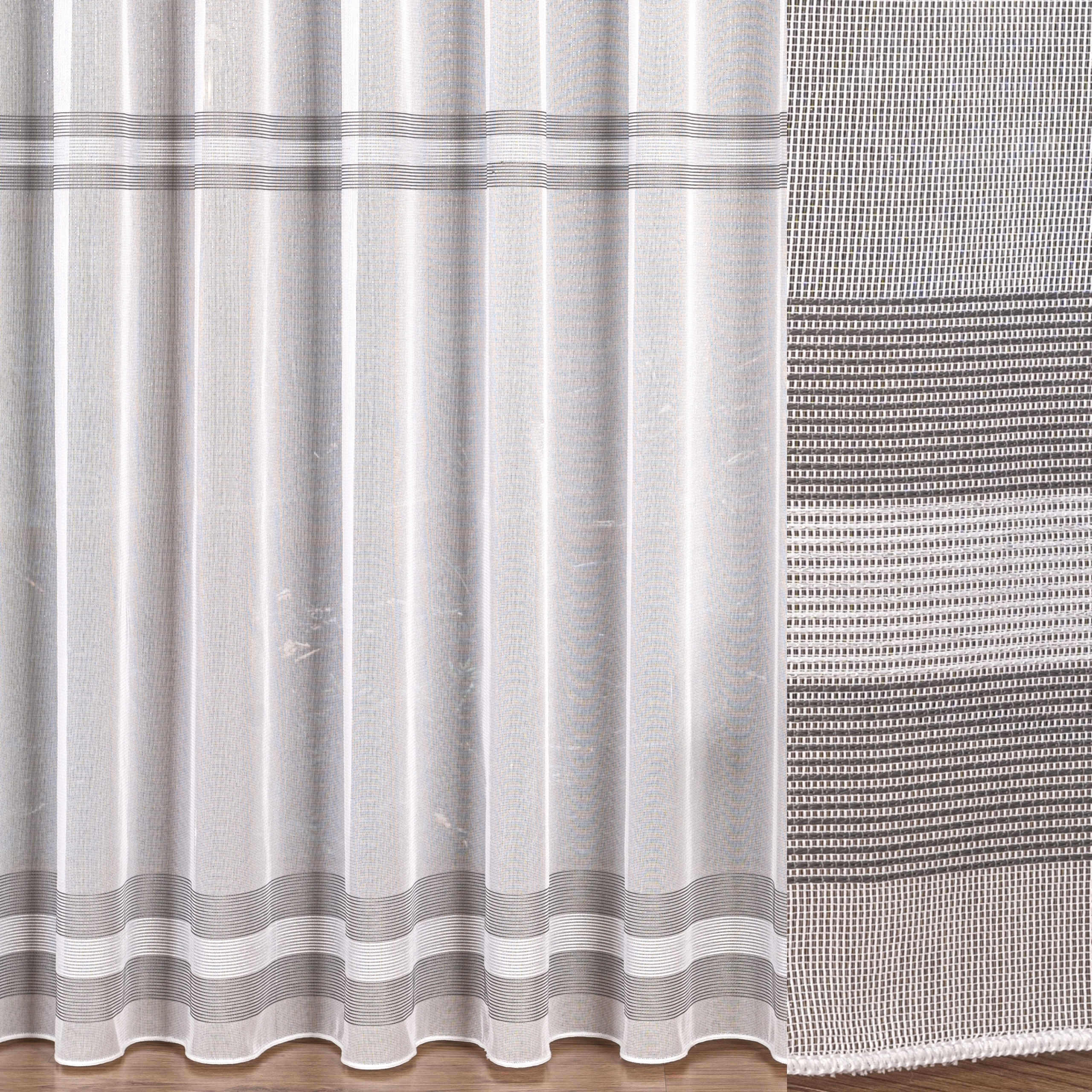 Hotová Záclona Bílá Fantazijní S Leskem Olověná Páska 350x250 Pokoje