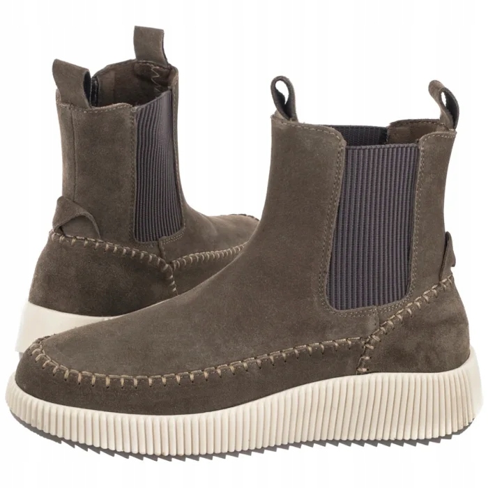 Boty Kotníkové Boty Kožené boty Venezia Šedé W017SUGEOBB008