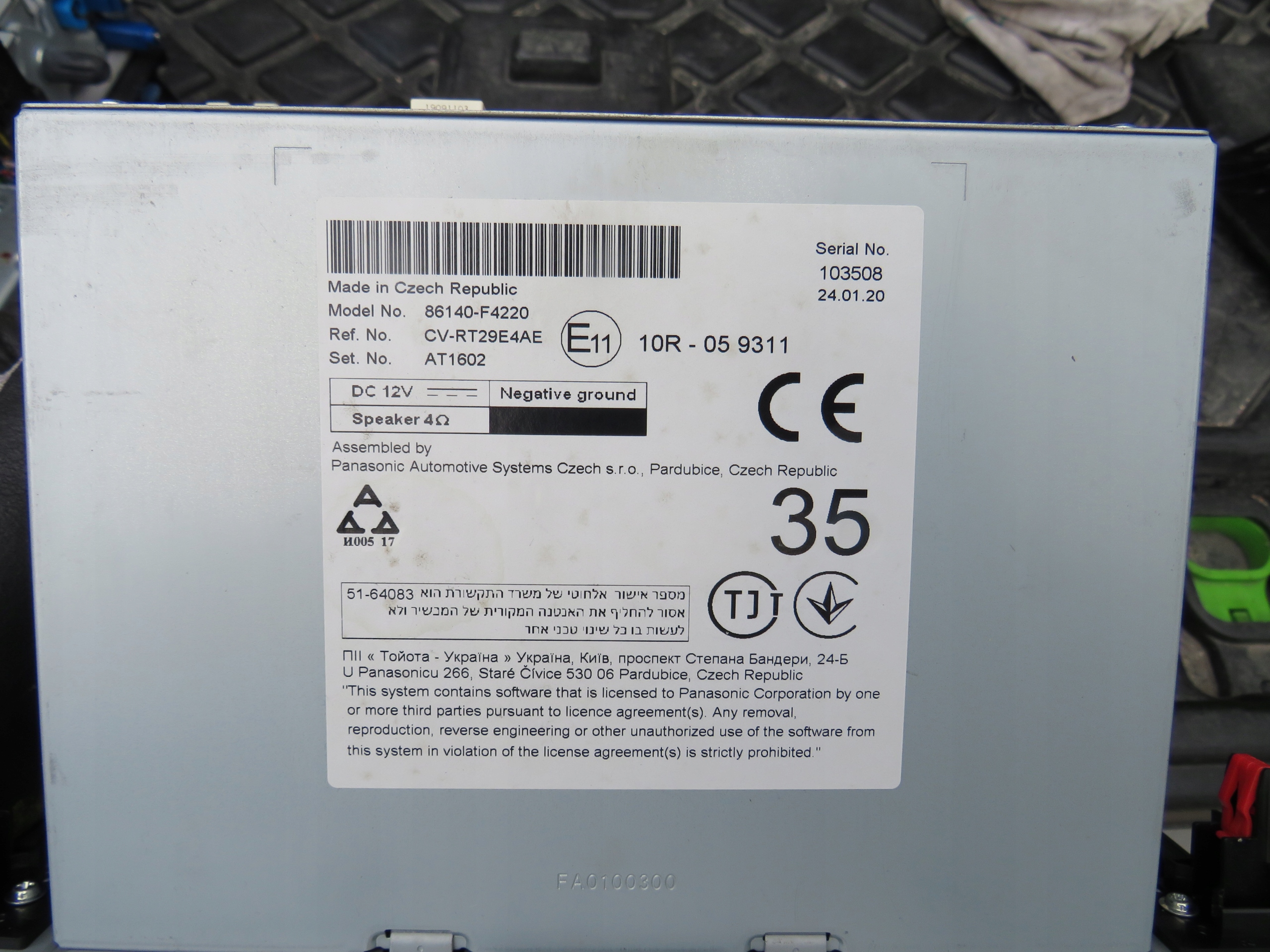 RADIO 86140-F4220 Marka Toyota