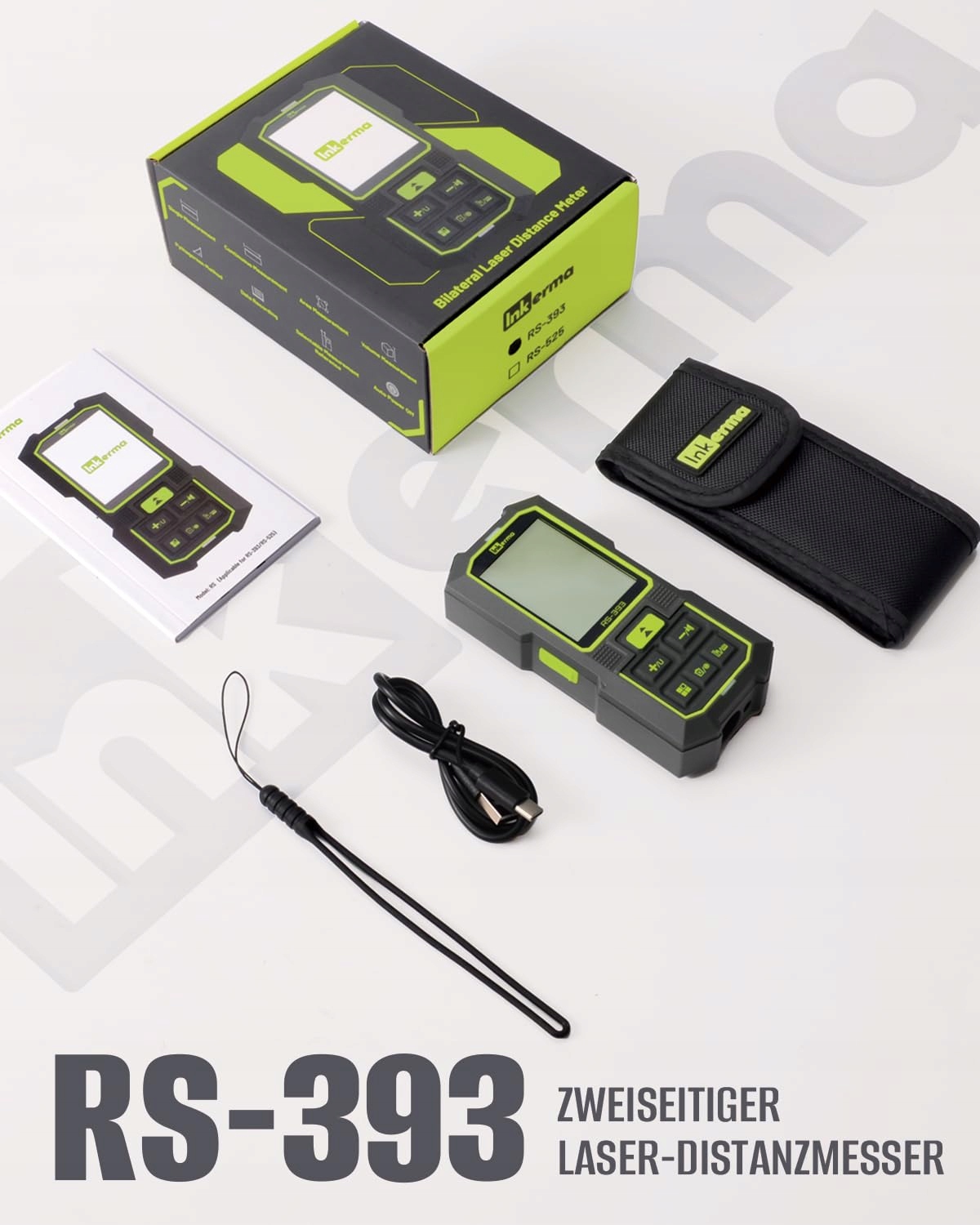 INKERMA Dwustronny Dalmierz Laserowy 120M Z Czujnikiem Kąta — miniatura 7