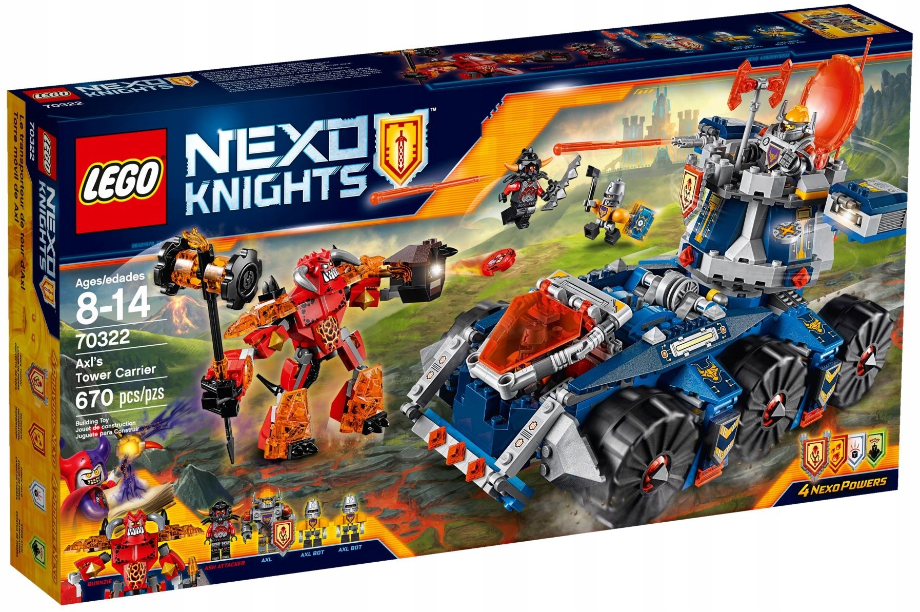LEGO Nexo Knights 70322 Pojazd Axla + GRATIS