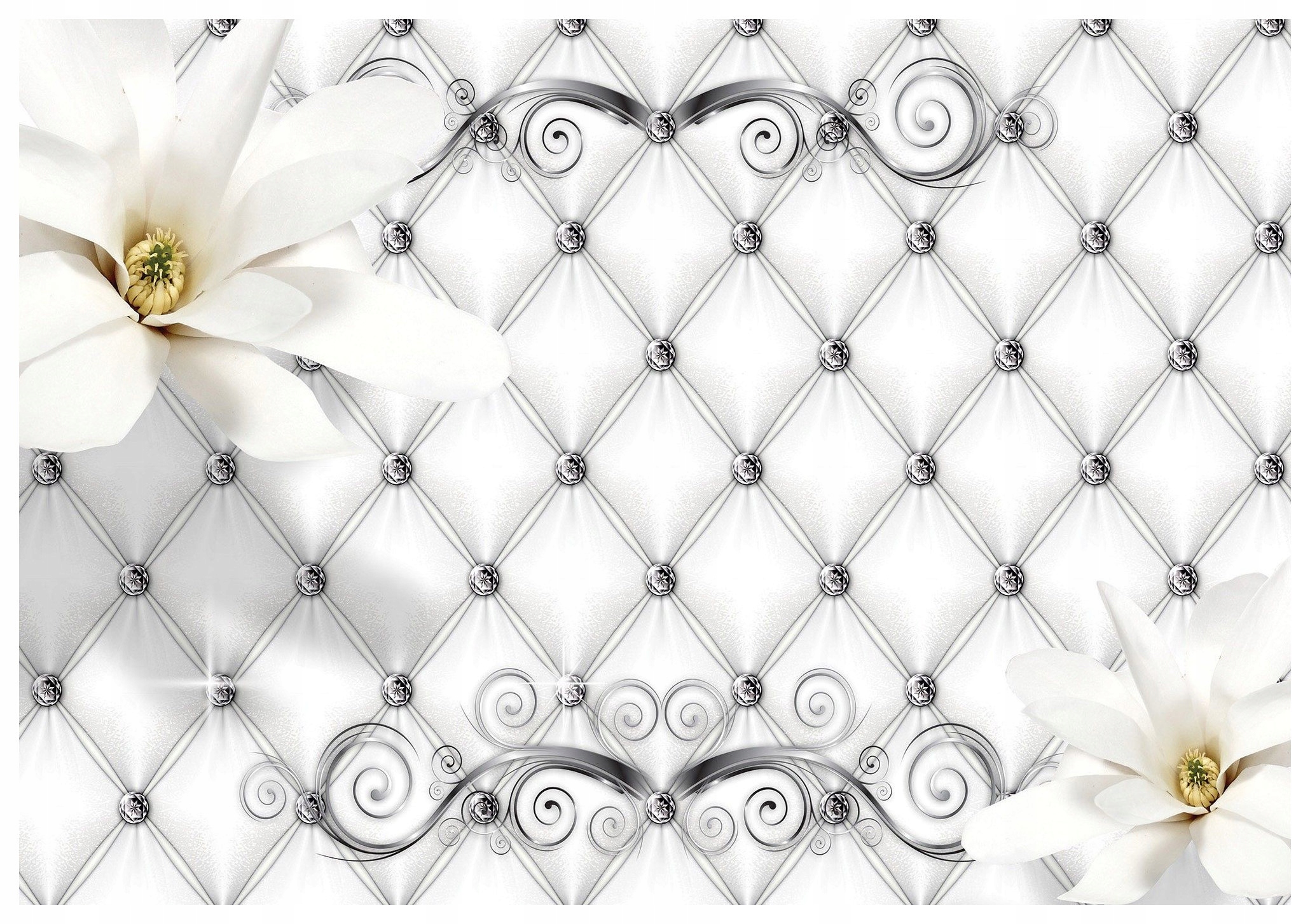 Fototapeta Bílé magnólie s diamanty a stříbrnými závoji 312x219 lepidlo