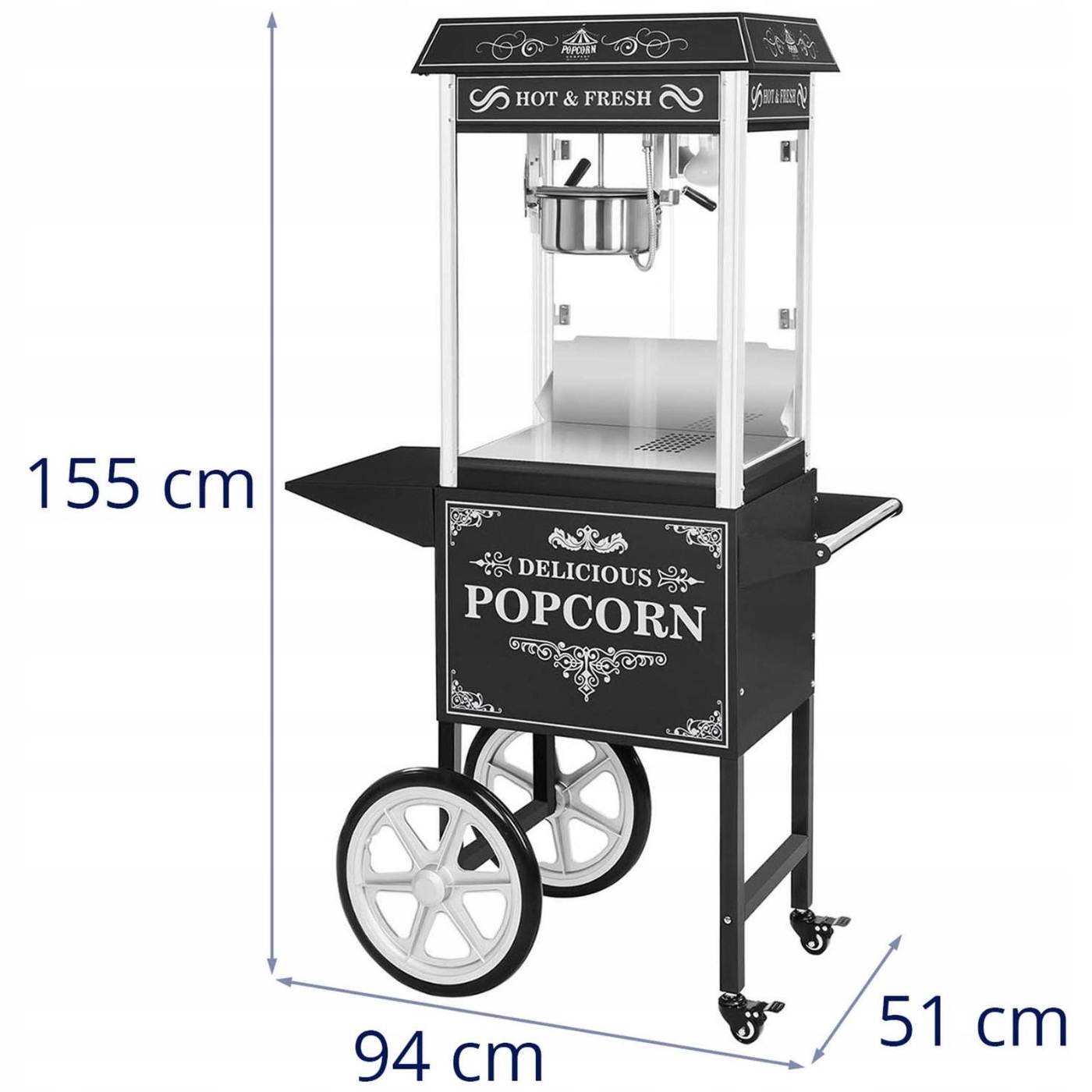 MASZYNA DO POPCORNU - WÓZEK - CZARNA EAN (GTIN) 4250928640901