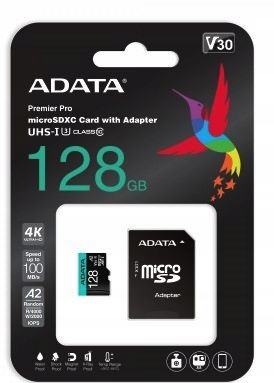 ADATA 128 GB micro SD XC CL10 UHS U3 A2 V30 100MBs