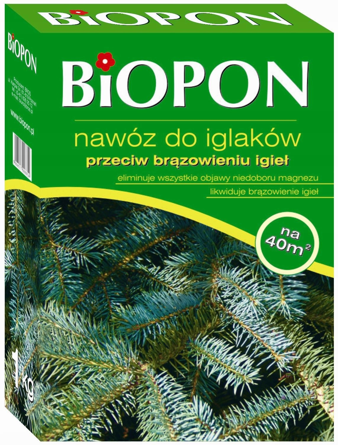 

Biopon 1kg przeciw brązowieniu igieł do iglaków