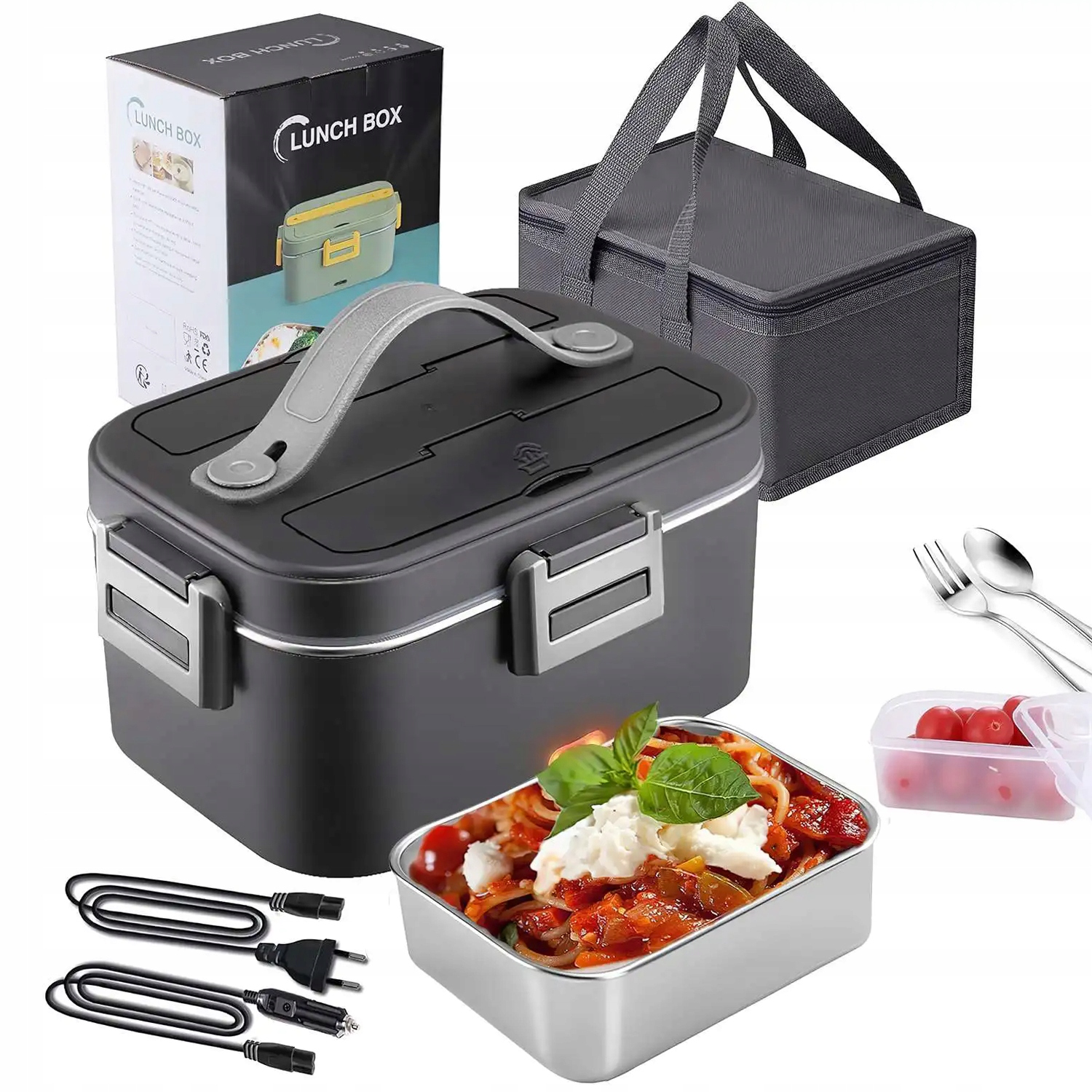 Elektrický Obědový Box Termoska Vyhřívaná 1.8 L Do Kanceláře Auta 110V-220V