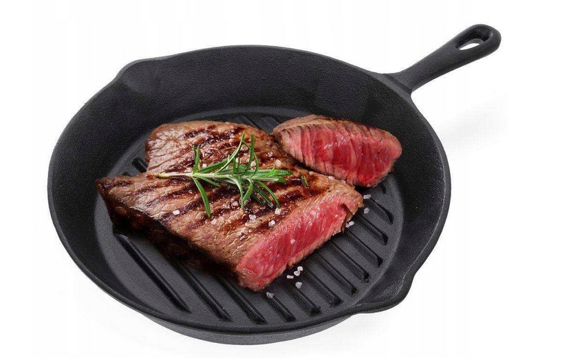

Patelnia Żeliwna Grillowa Okrągła Do Grillowania