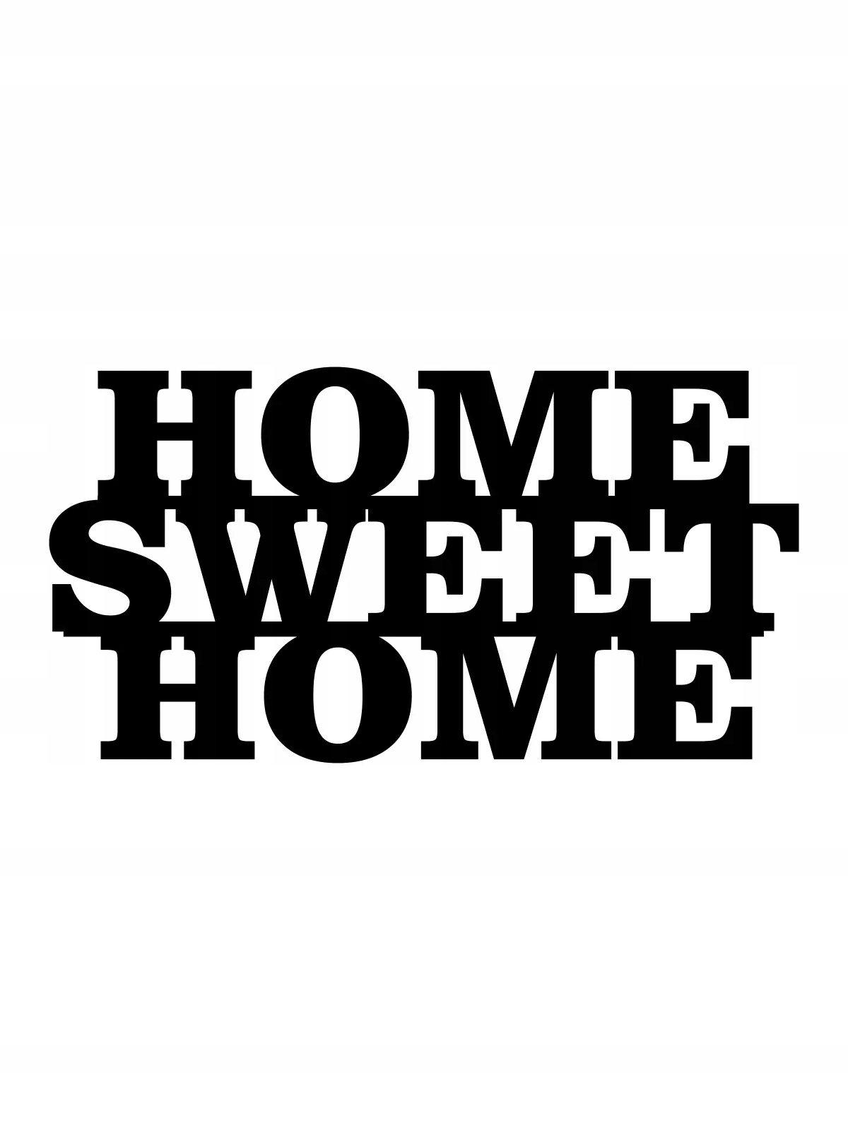 Kovový Ocelový Dekor Nápis Home Sweet Home