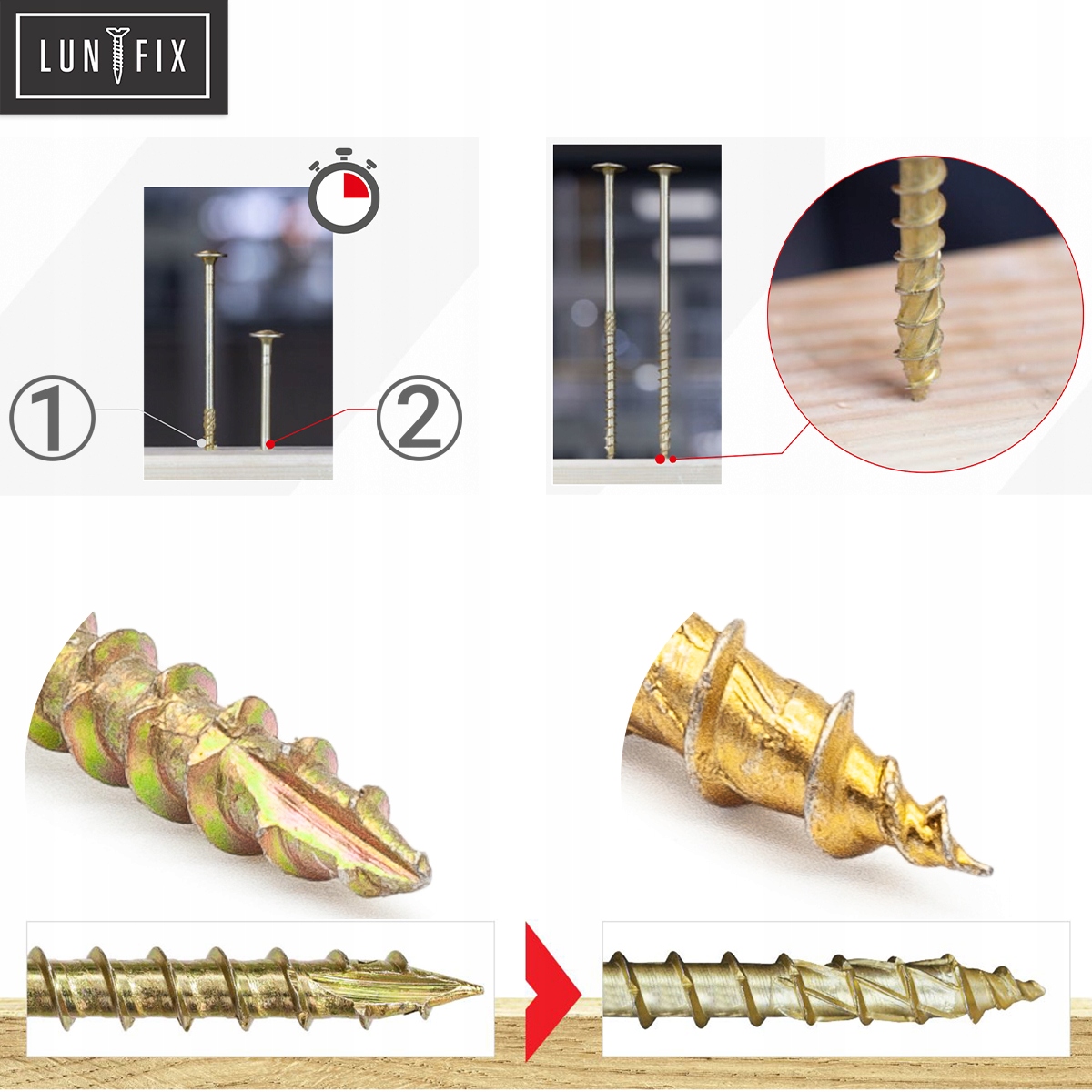 Wkręty ciesielskie 8x380 do drewna TORX talerzowe WKCP 50szt. Średnica wkręta 8 mm