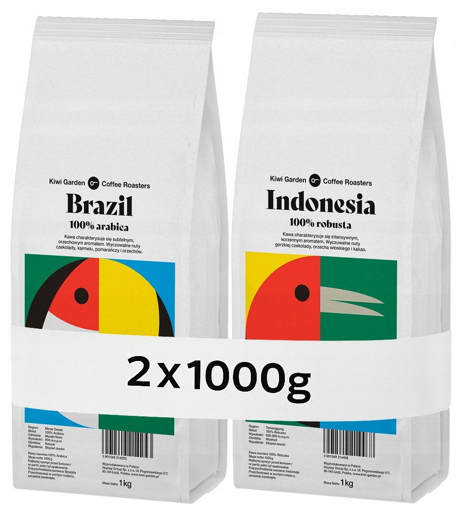 Káva Zrnková Brazílie Indonésie 2KG Arabica Robusta Čerstvě pražená