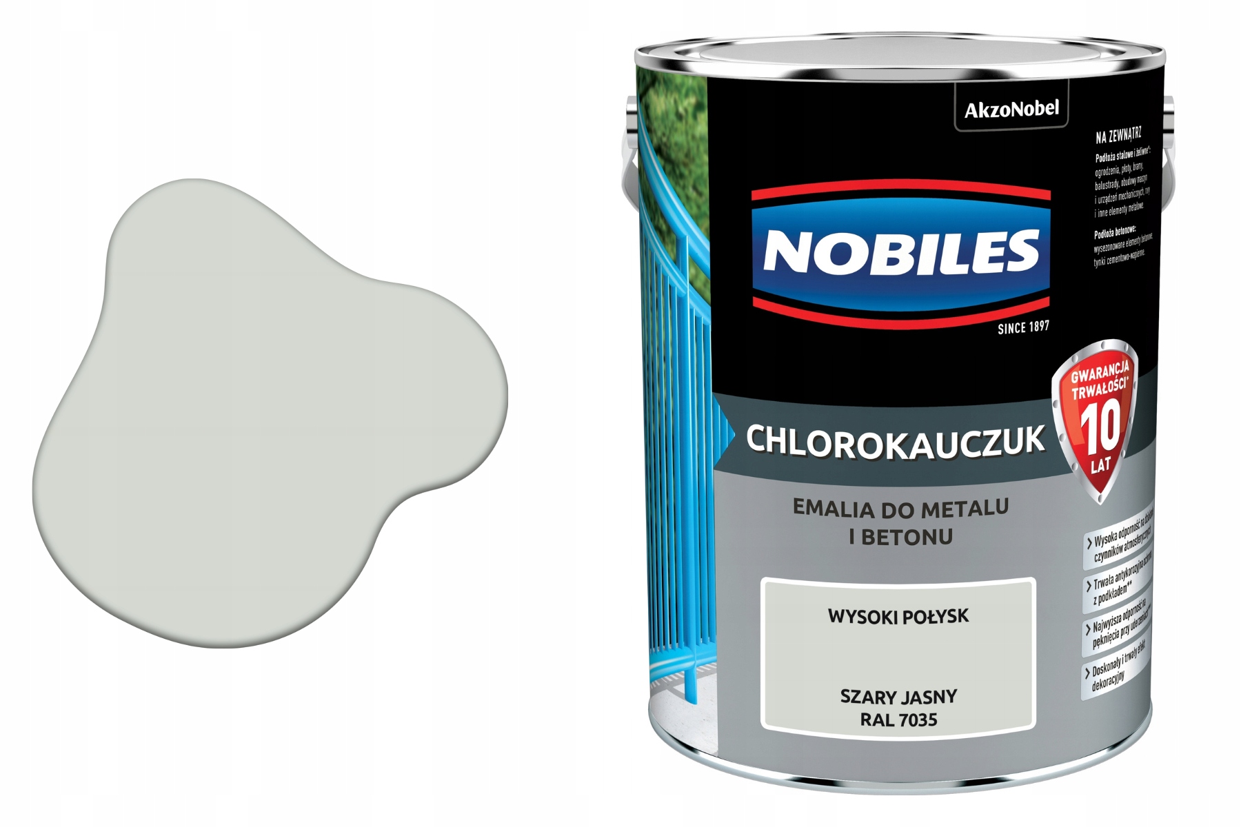 Nobiles Emalie na betonu a kov chlorokaučuk šedá světlá Ral 7035 5L