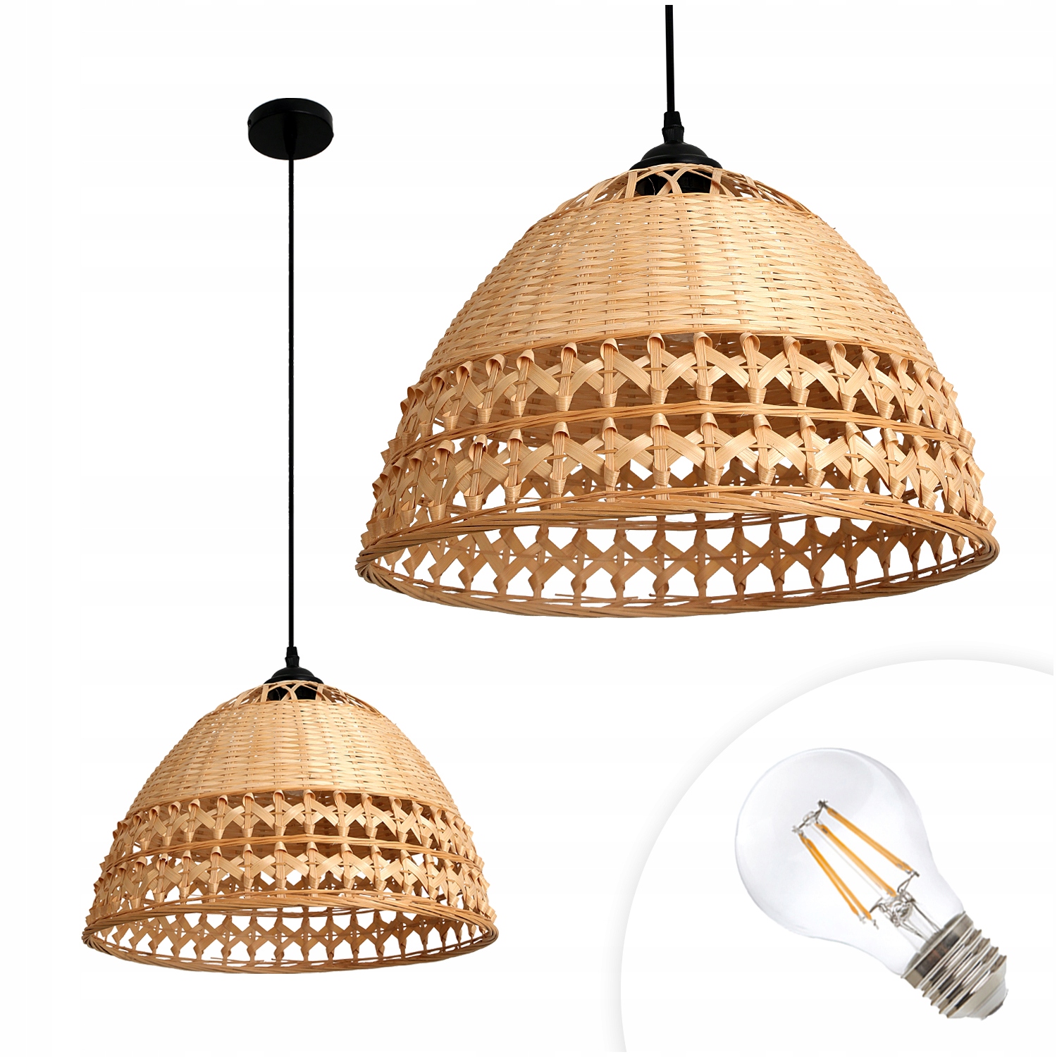 Sada stropnej závesnej lampy Boho žiarovka 7W E27 Teplá farba