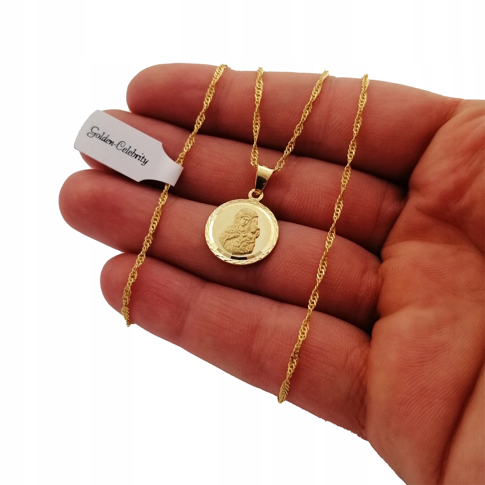 ZŁOTY ŁAŃCUSZEK SINGAPUR+MATKA BOSKA GRAWER GRATIS Stan opakowania oryginalne