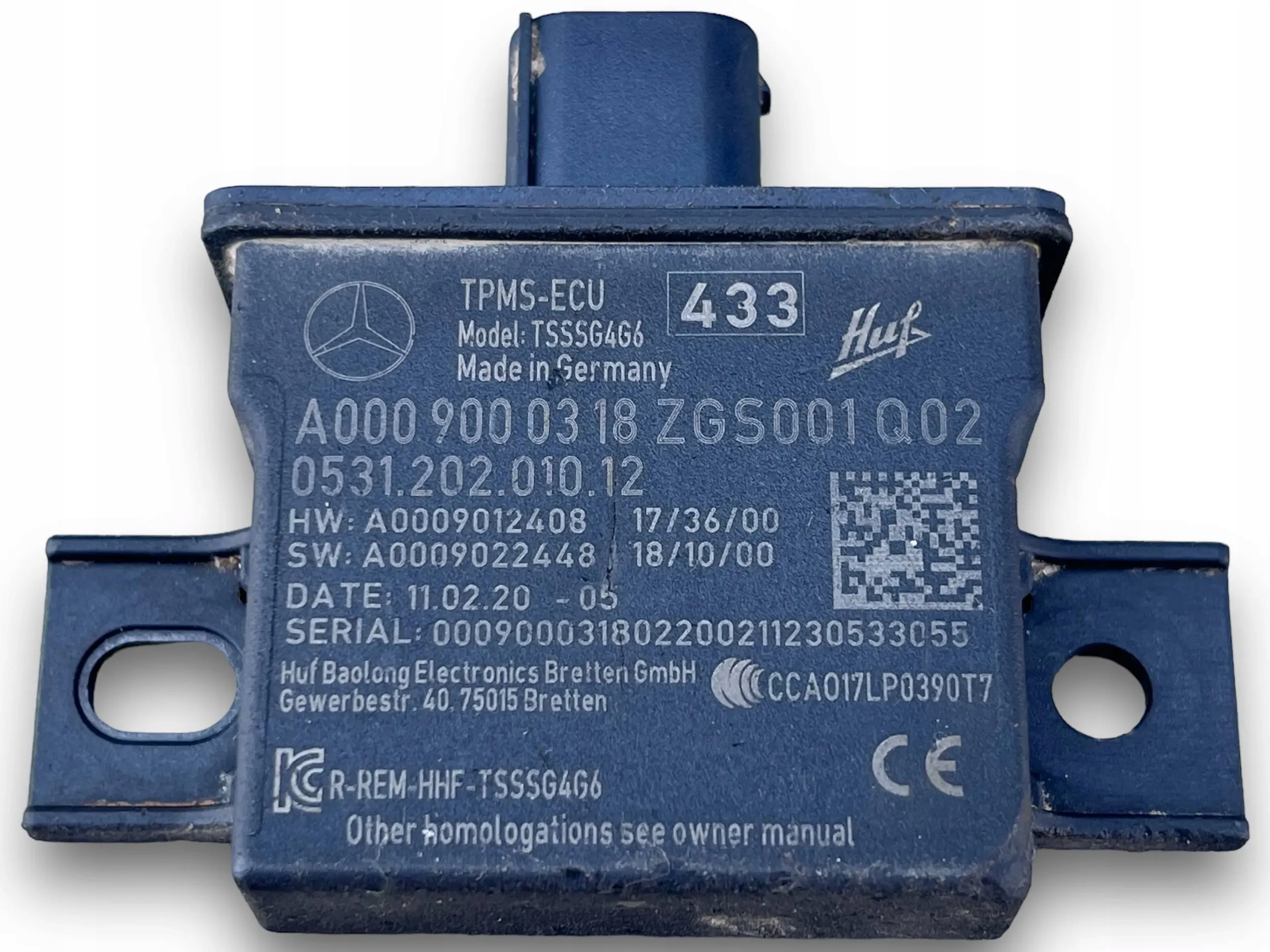 MERCEDES modulo pressione pneumatici, gomme TPMS 0009000318 !M