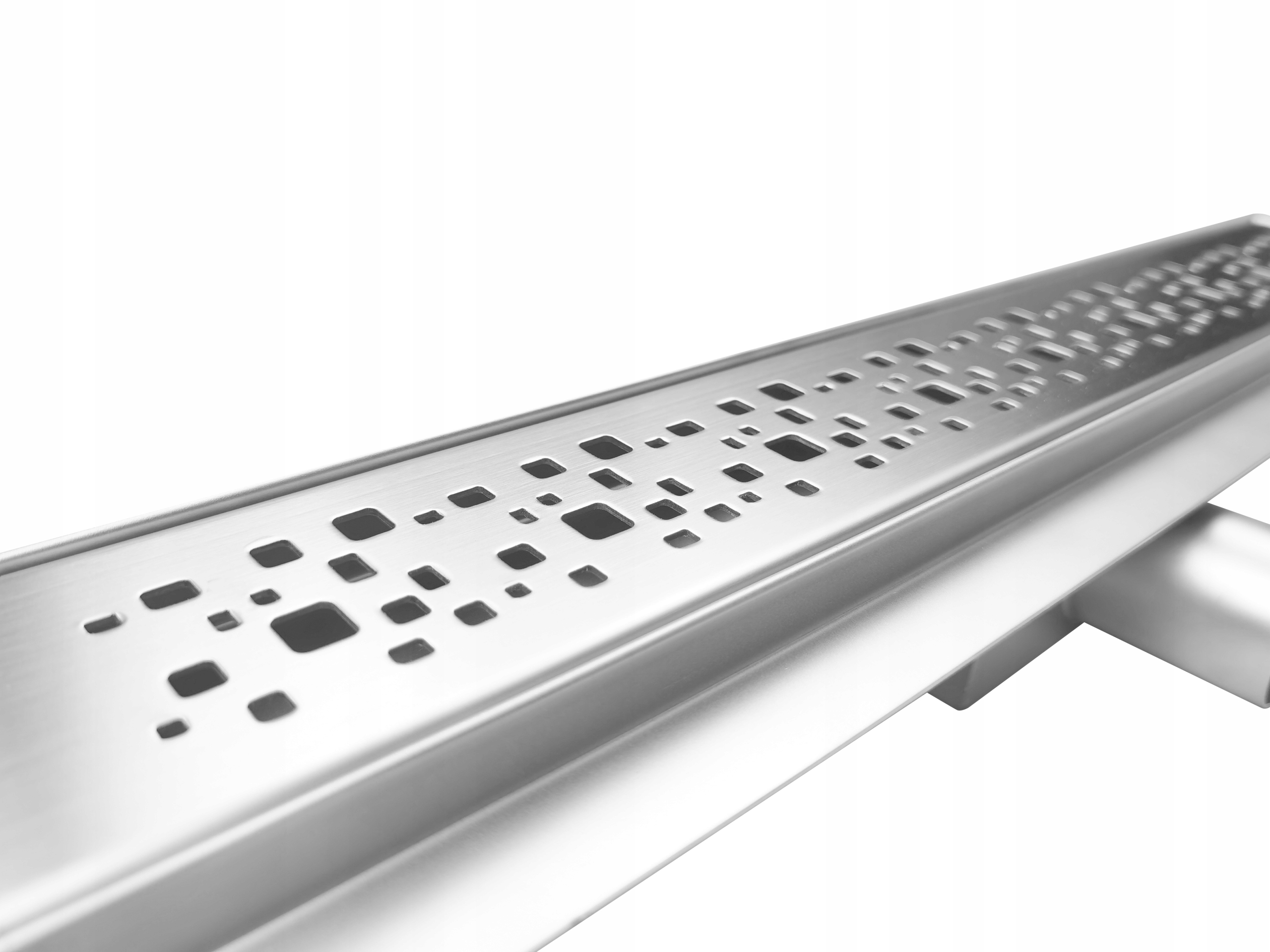 ODPŁYW LINIOWY 100 CM WZÓR KVADRO NISKI SYFON