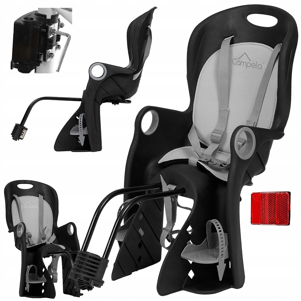 Fotelik Rowerowy Tylny 22 Kg, Miękka Wkładka, Do Ramy, Do Bagażnika Campela