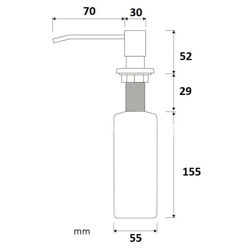 DOZOWNIK na PŁYN DO MYCIA NACZYŃ DO ZLEWOZMYWAKA lub DO MYDŁA CZARNY Kolor pompki czarny
