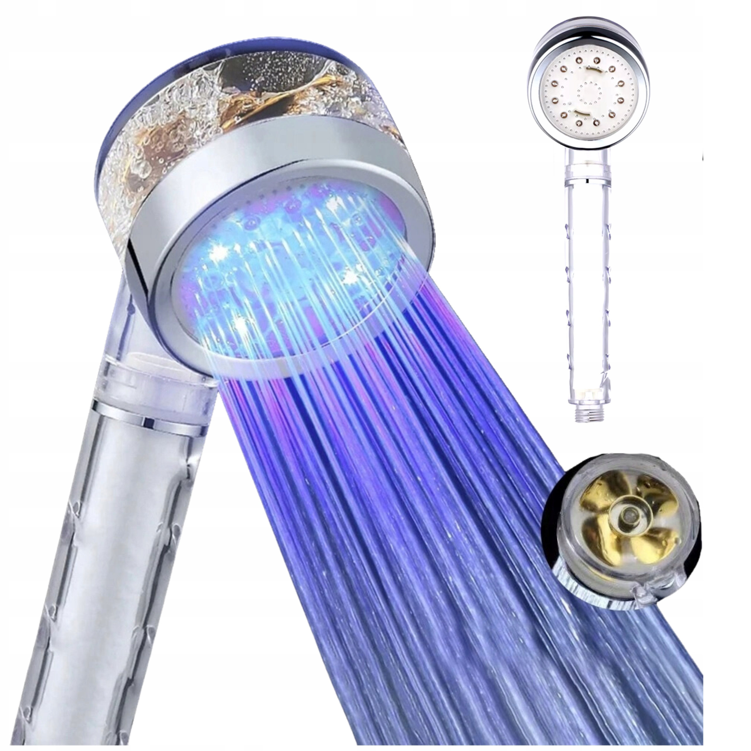 Sprchová hlavica regulácia teploty Sprchový filter Led Turbo vrtuľa